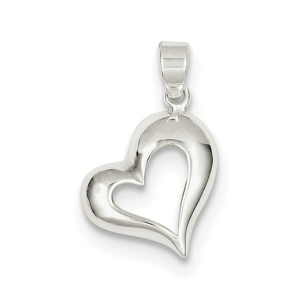 Sterling Silver Polished Heart Pendant 